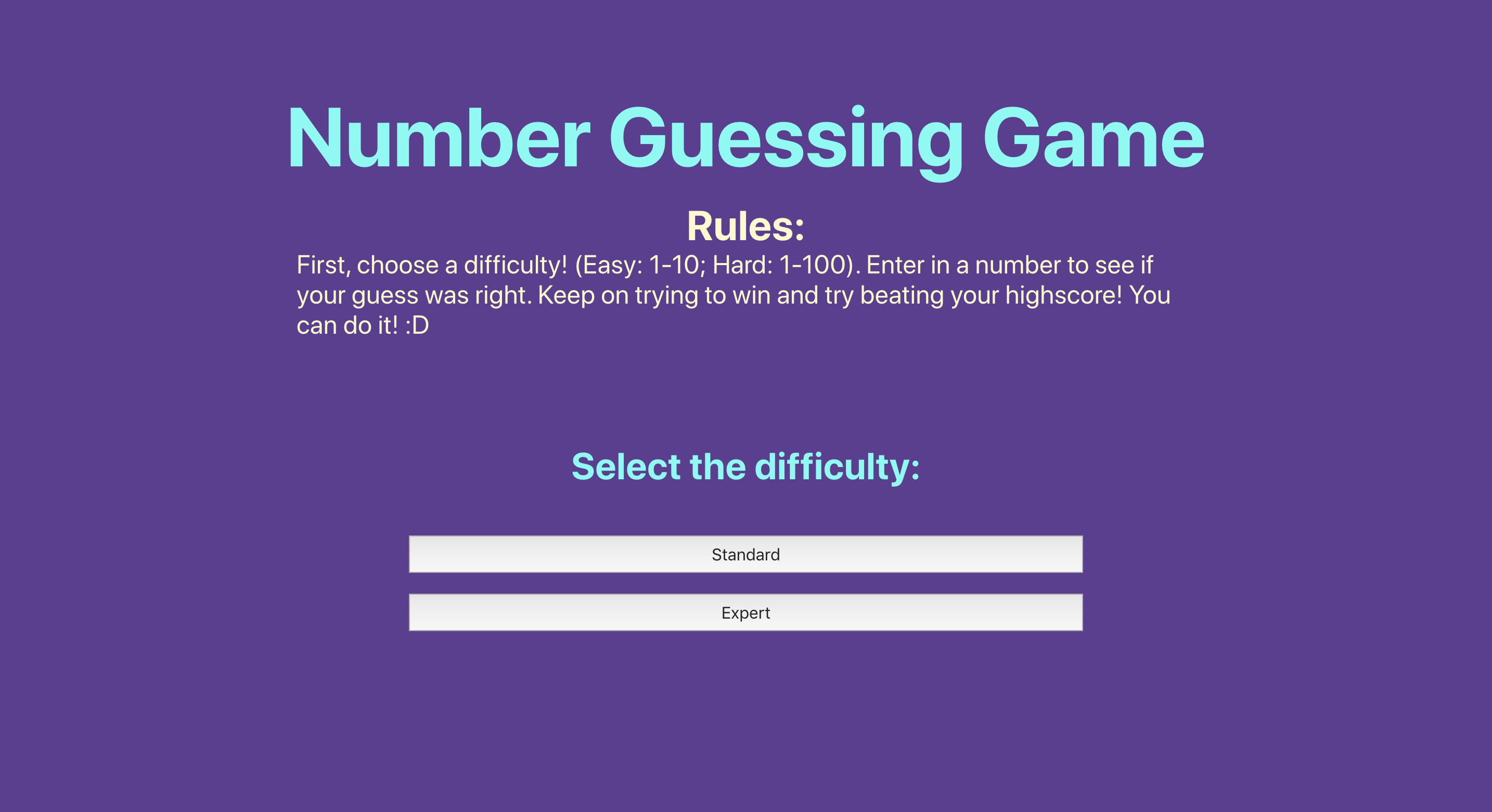 Number Guessing Game